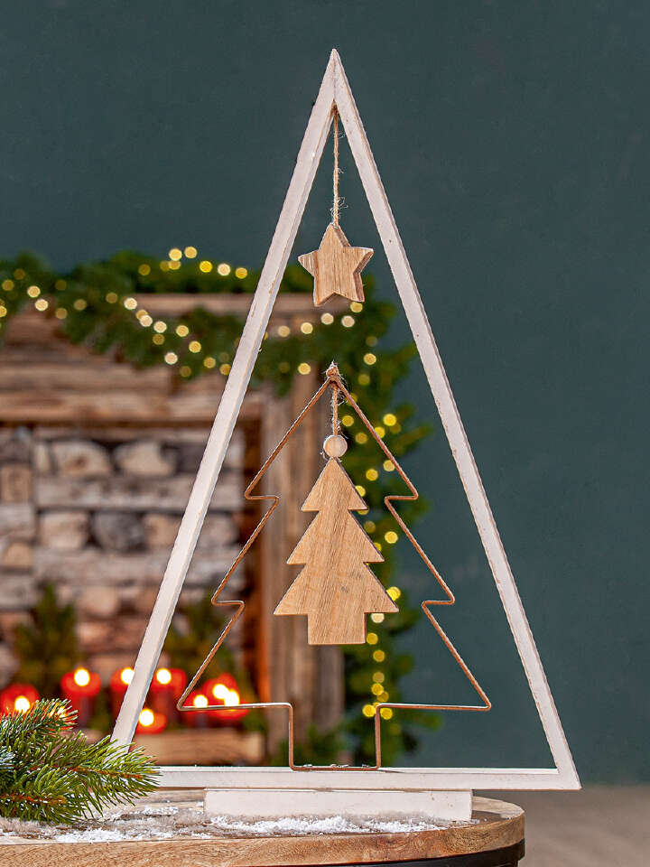 Standrelief Tannenbaum Holz